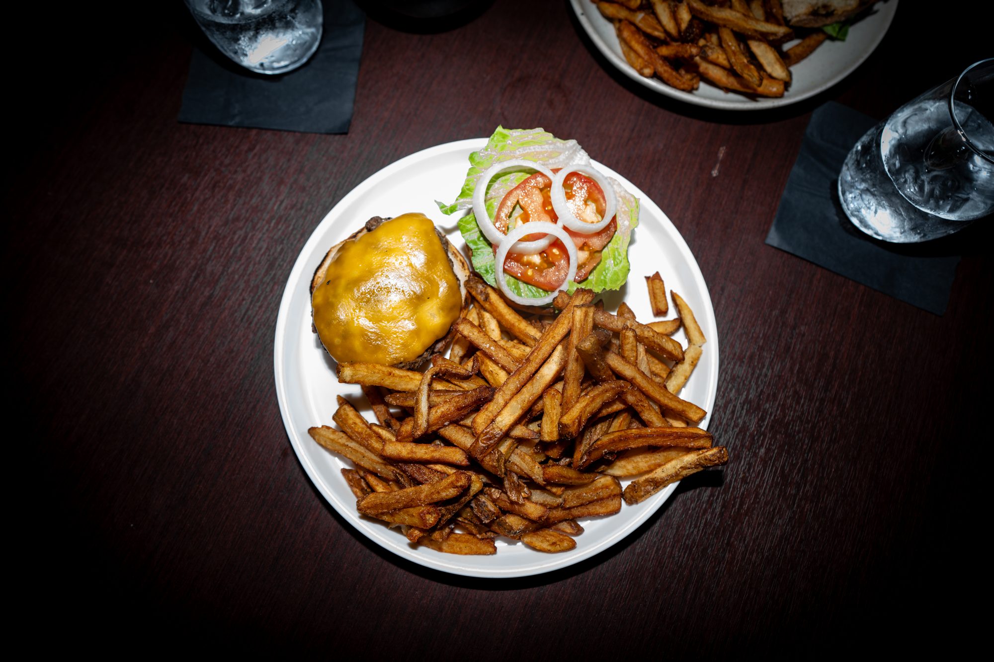 Crispy fried chicken sandwich with hand-cut fries