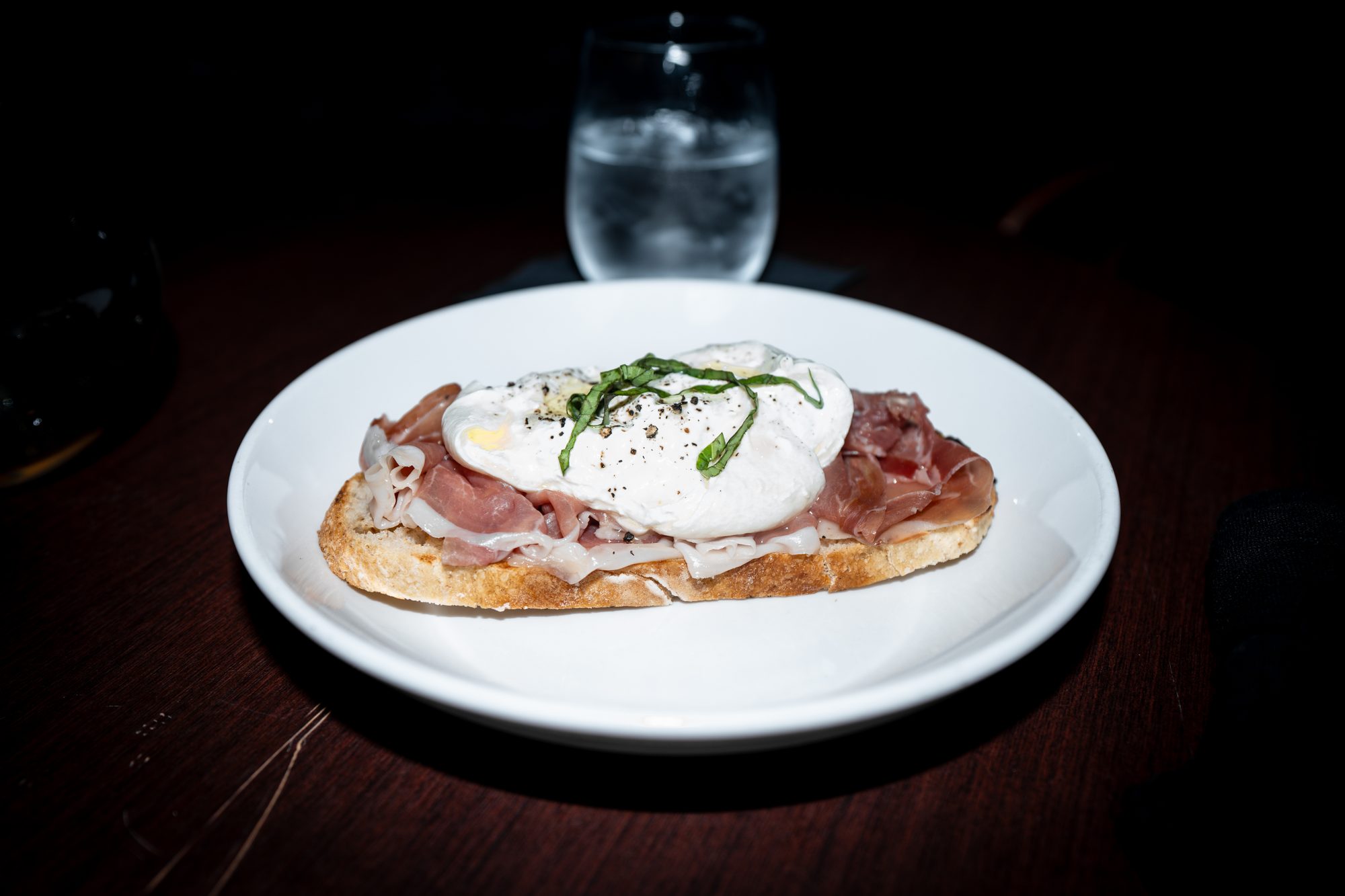 Prosciutto and poached egg toast at Estelle's Oxford