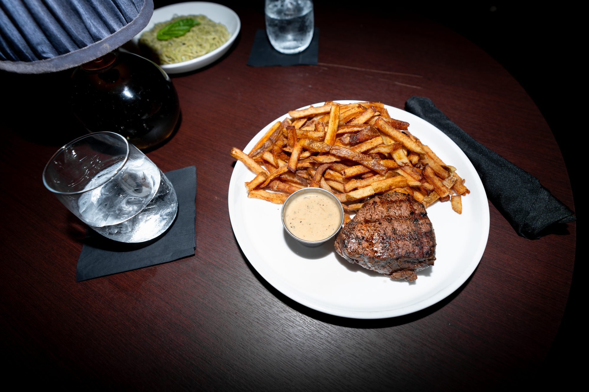Steak frites with hand-cut fries at Estelle's Oxford